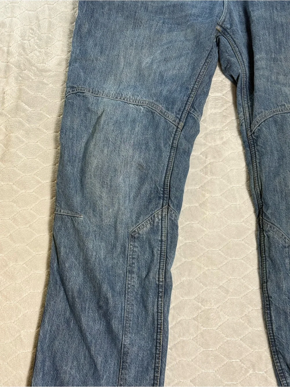 Iron Workers Motorcycle Riding Jeans 42x32 Mesh Lined Double Knee Denim